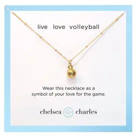 CC Sport Gold Volleyball Charm Necklace