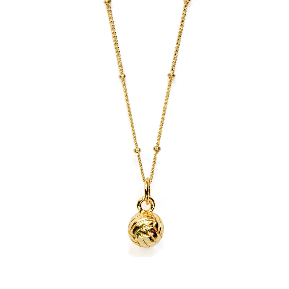 CC Sport Gold Volleyball Charm Necklace