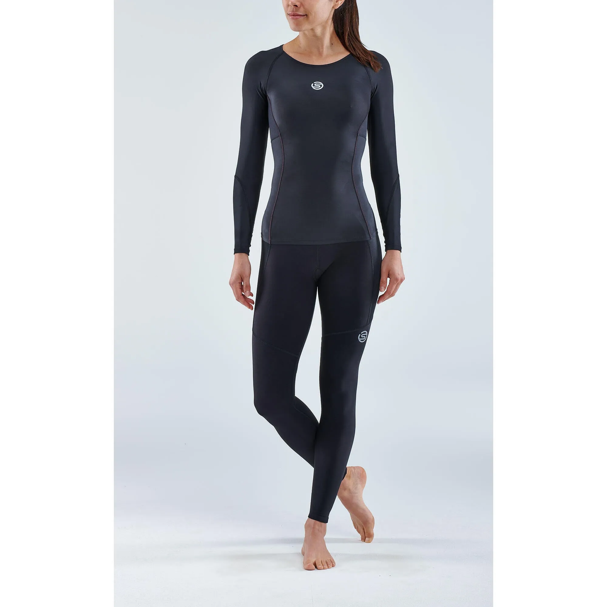 Compression shirt S3 long sleeve SKINS, black