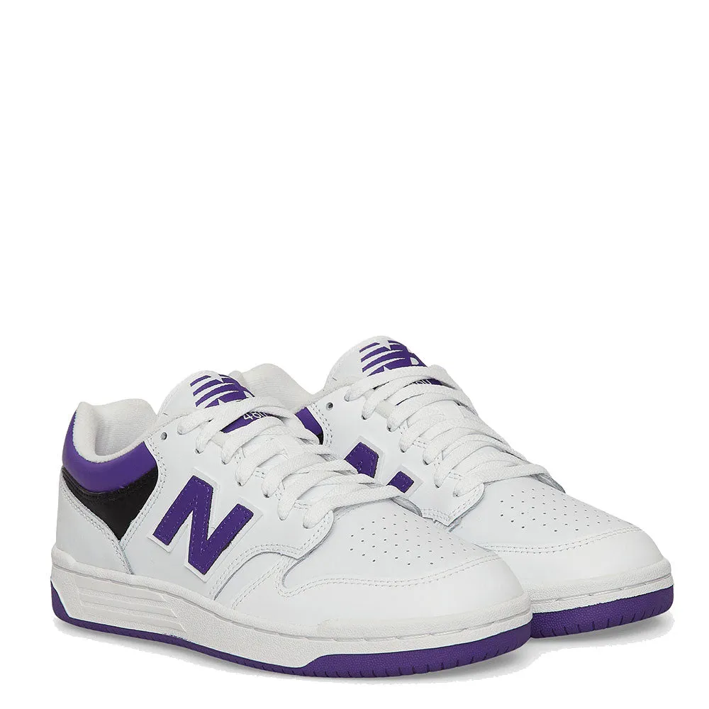 Scarpe Unisex NEW BALANCE Sneakers 480 in Pelle colore White e Purple