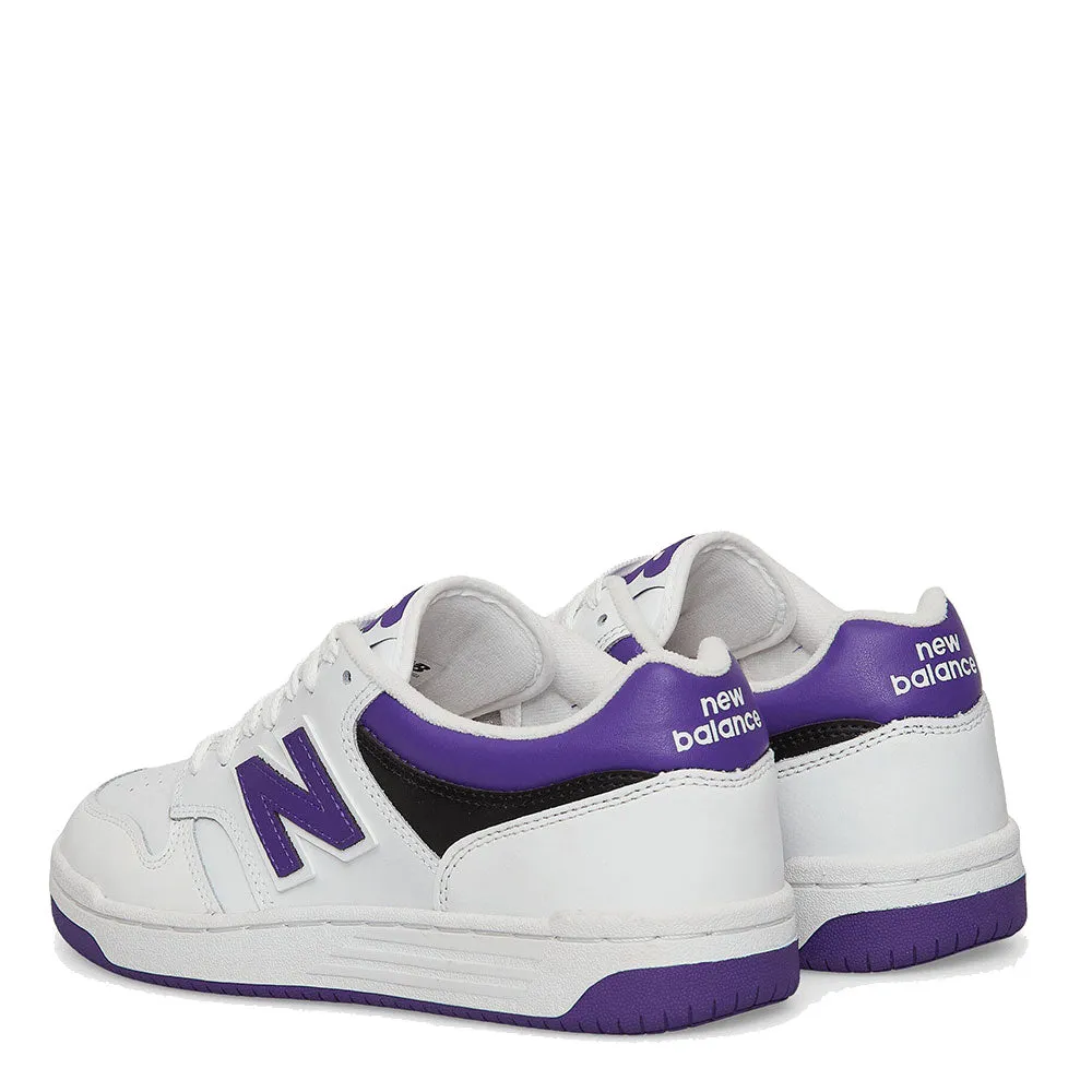 Scarpe Unisex NEW BALANCE Sneakers 480 in Pelle colore White e Purple