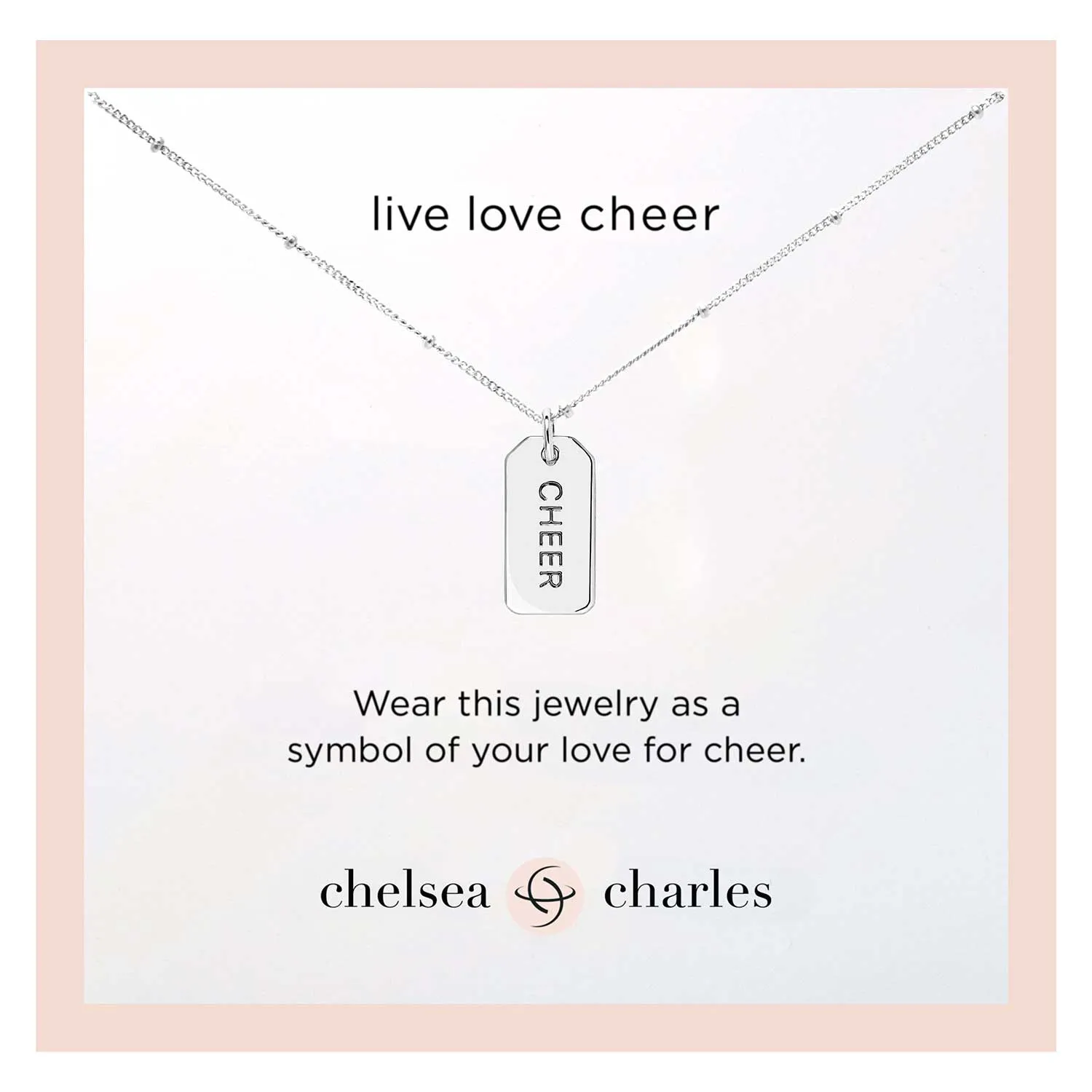 Silver Cheer Charm Necklace (Reversible)