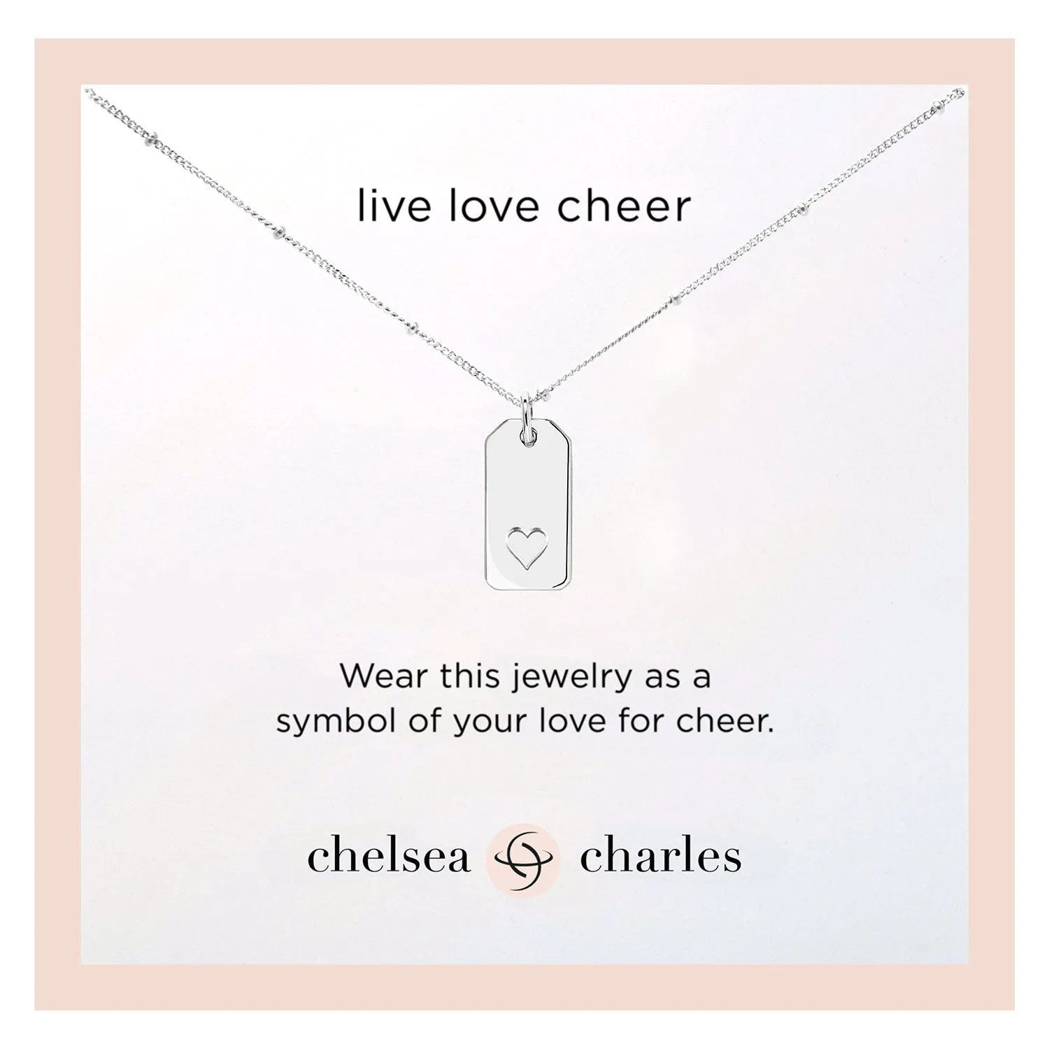 Silver Cheer Charm Necklace (Reversible)