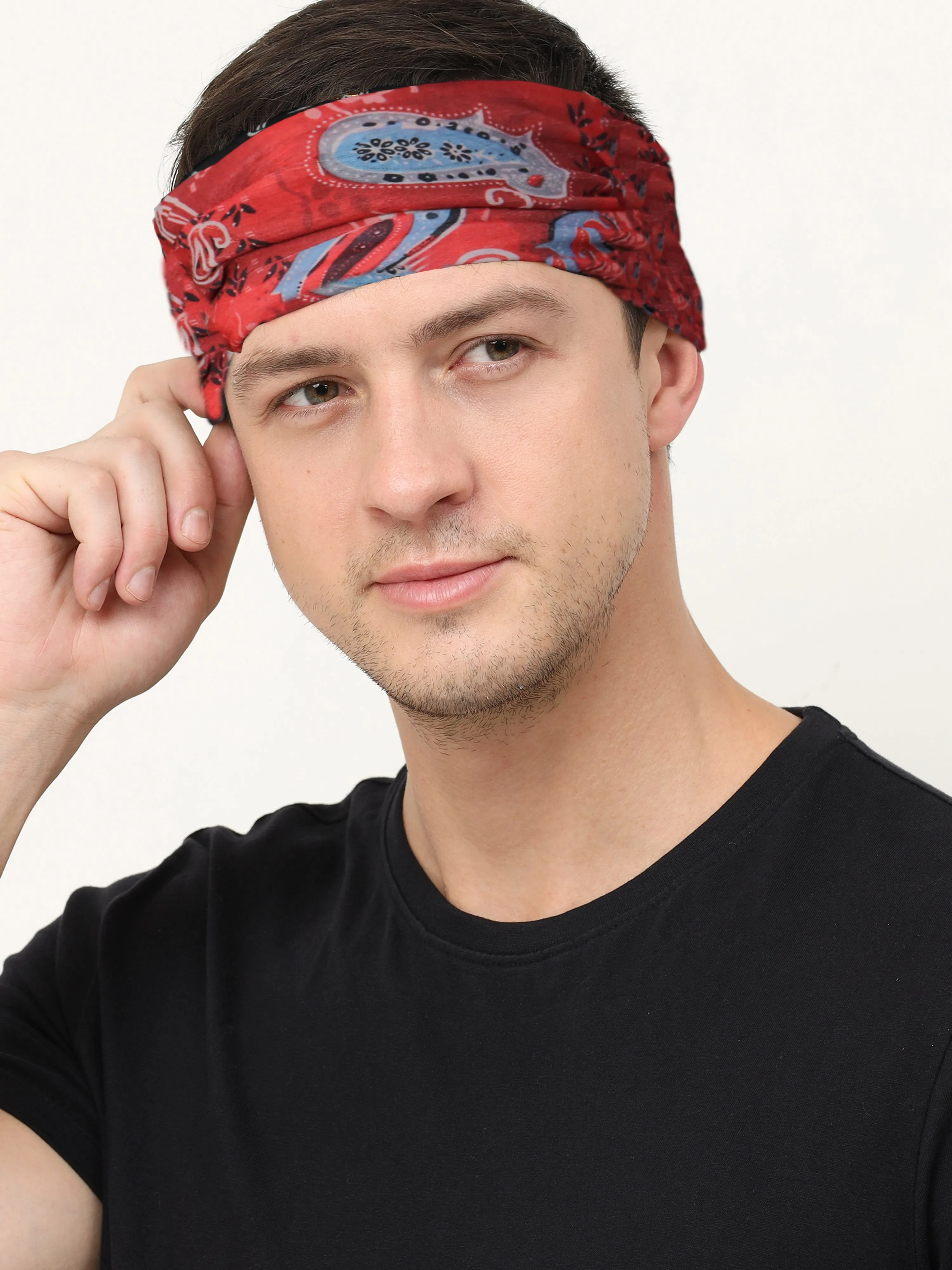 UrGear Men Women Unisex Adults and Kids Red Printed Bamboo Anti Microbial Multipurpose FREE SIZE Bandana