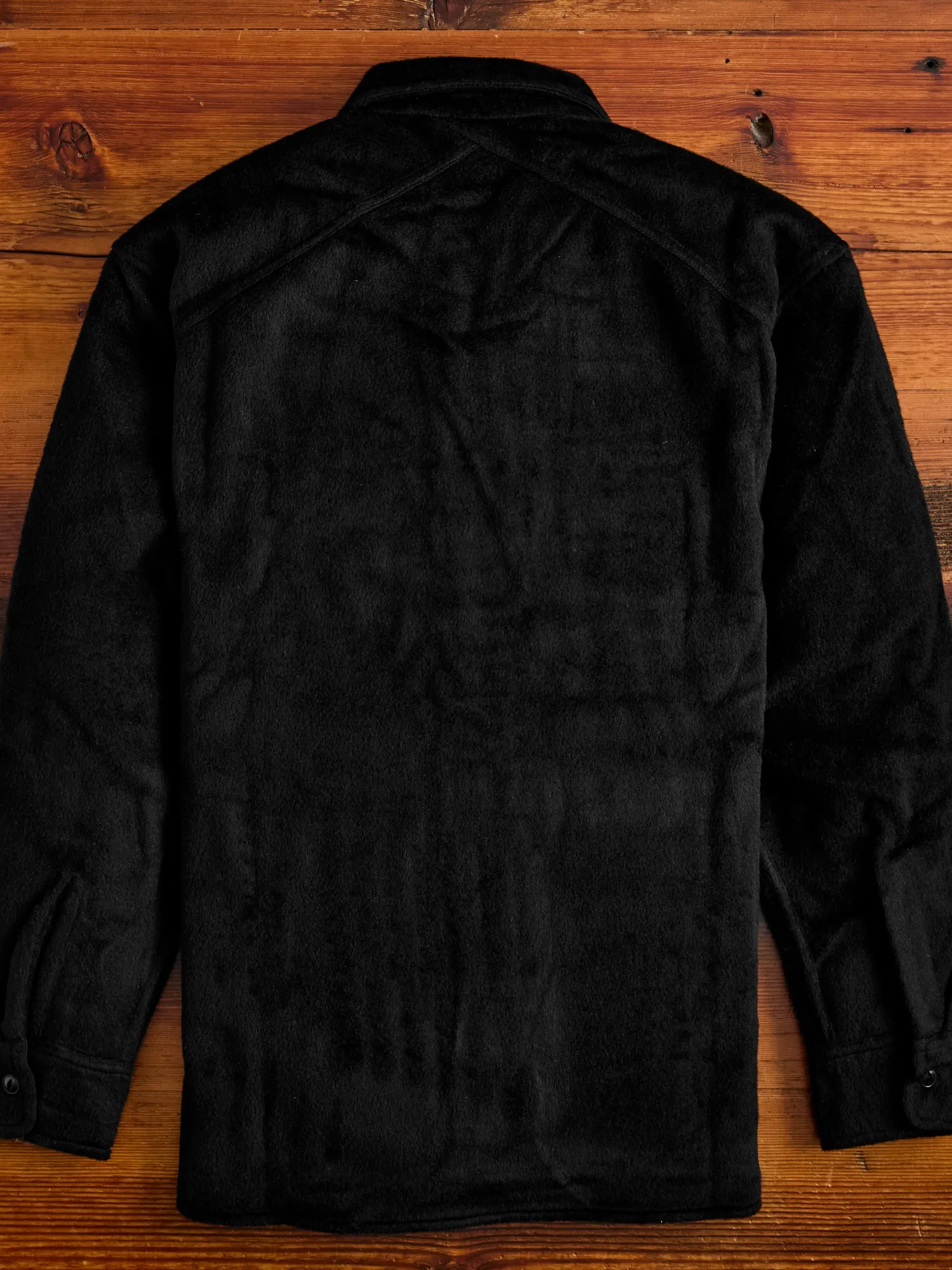 USN Overshirt in Black Wool Angora