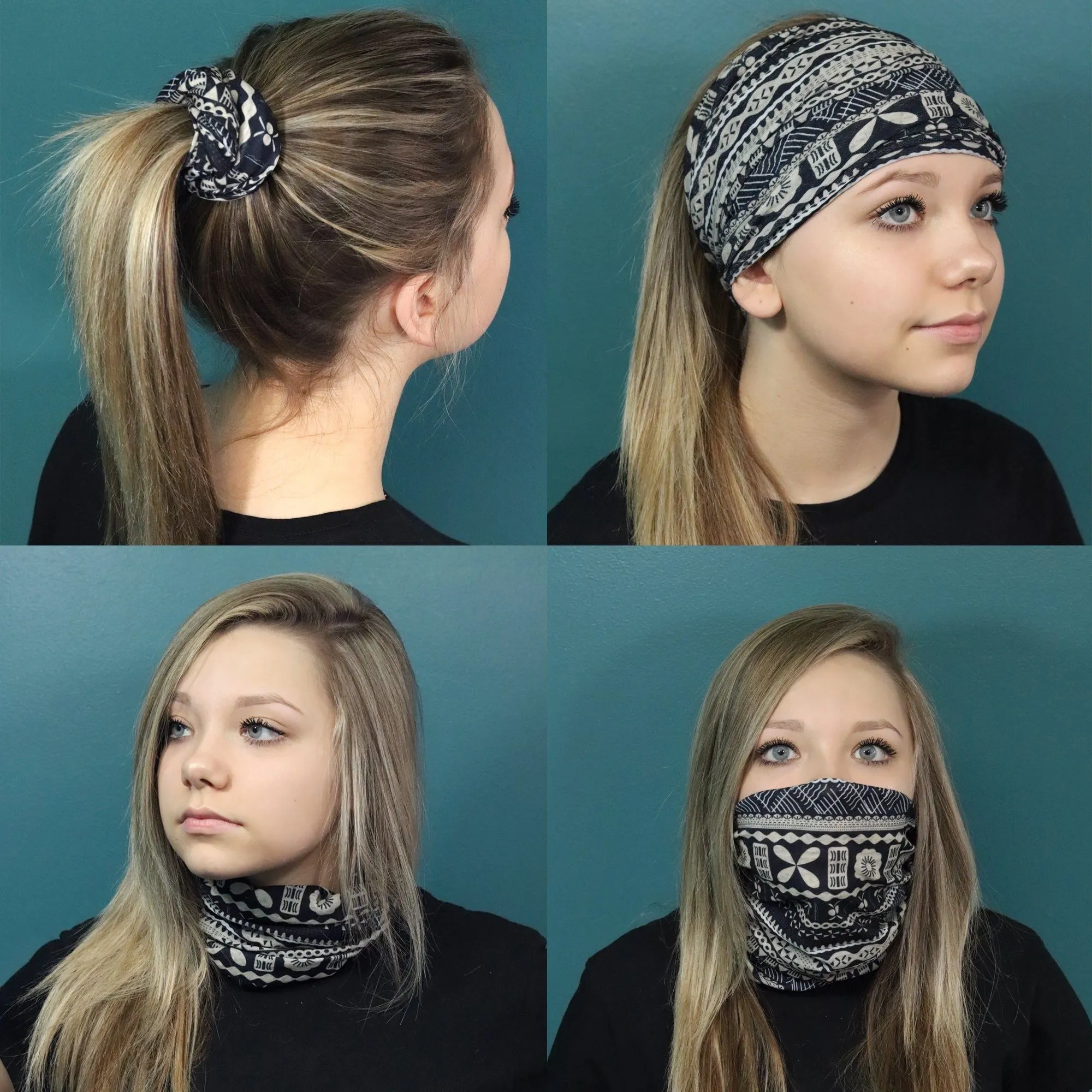 White Neck Gaiter Headbands - 12 Pack